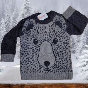 Cat & Jack Gray Teddy Polar Bear Cozy pullover sweater 18mo Boys Girls